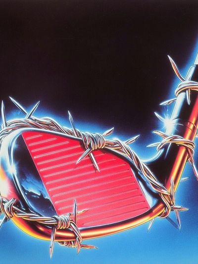 Barbed Wire Golf Club Illustration Poster.