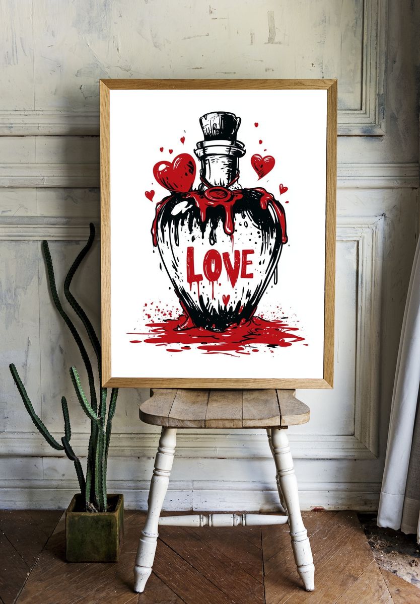 Love Potion Typography Poster. room preview