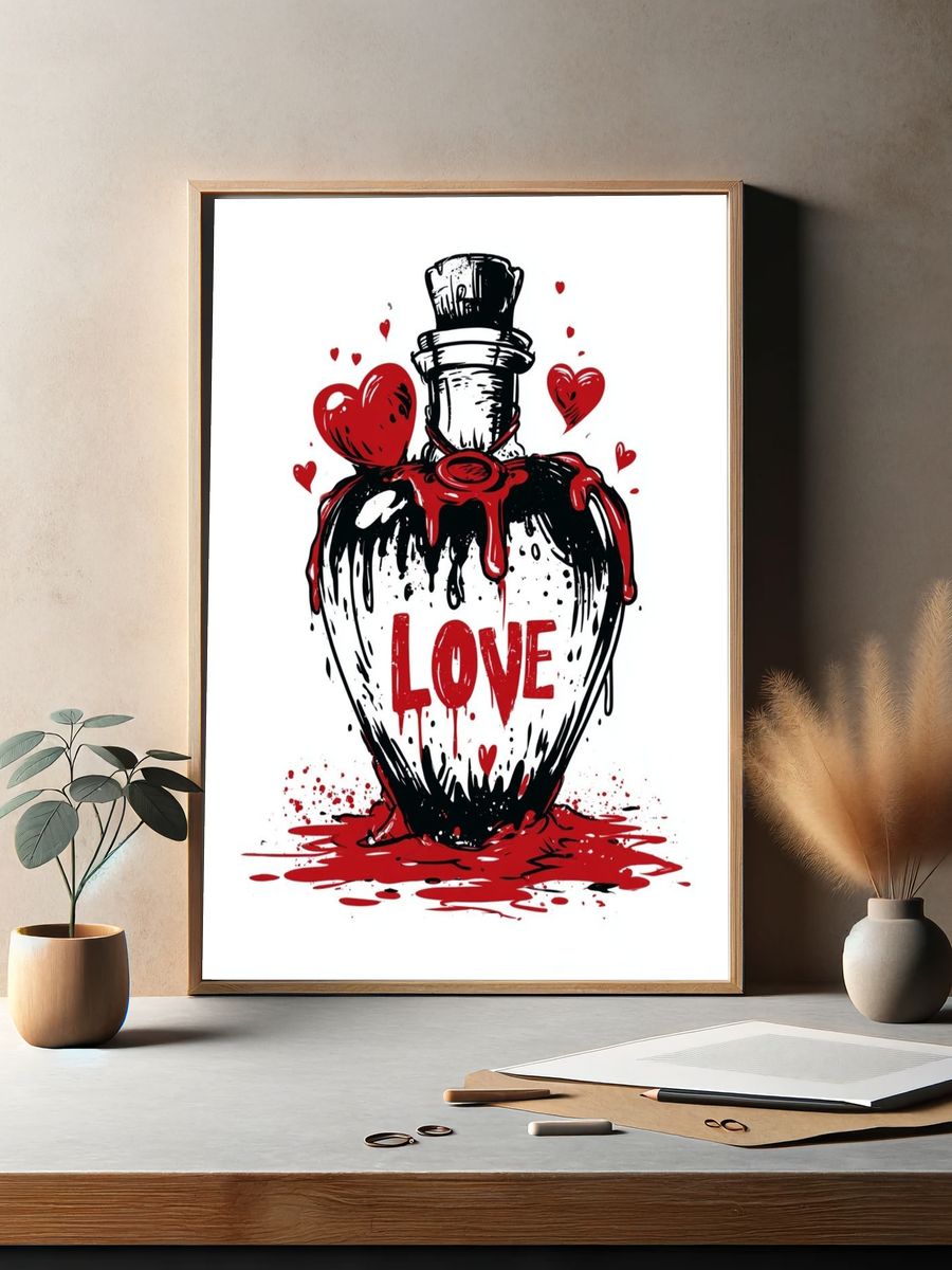 Love Potion Typography Poster. — room view 2