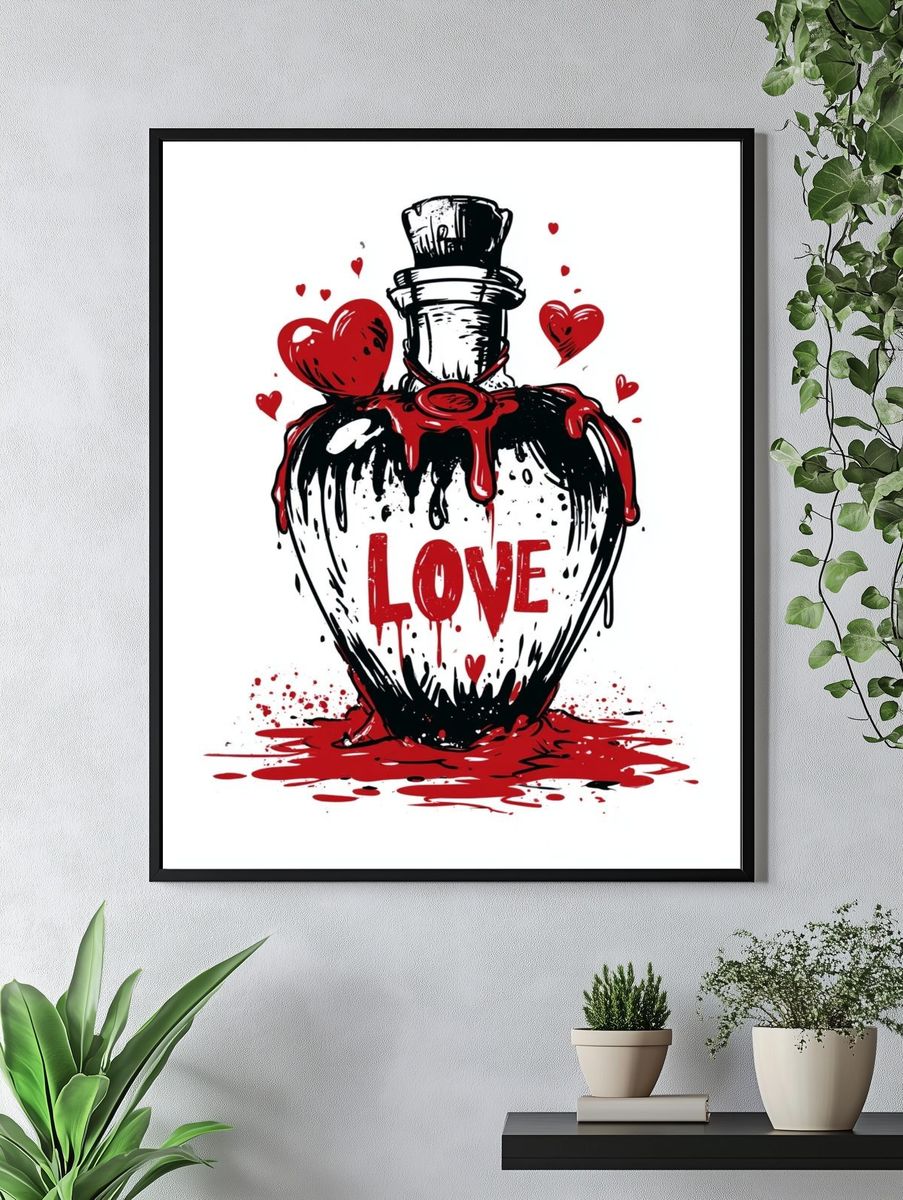 Love Potion Typography Poster. — room view 4