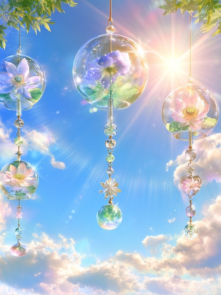 Celestial Lotus Wind Chime Poster. poster — illustration art