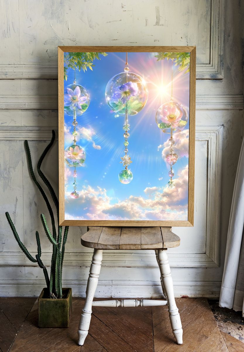 Celestial Lotus Wind Chime Poster. room preview