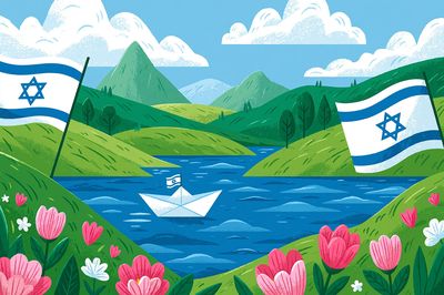 Israeli Landscape Illustration Poster. poster print