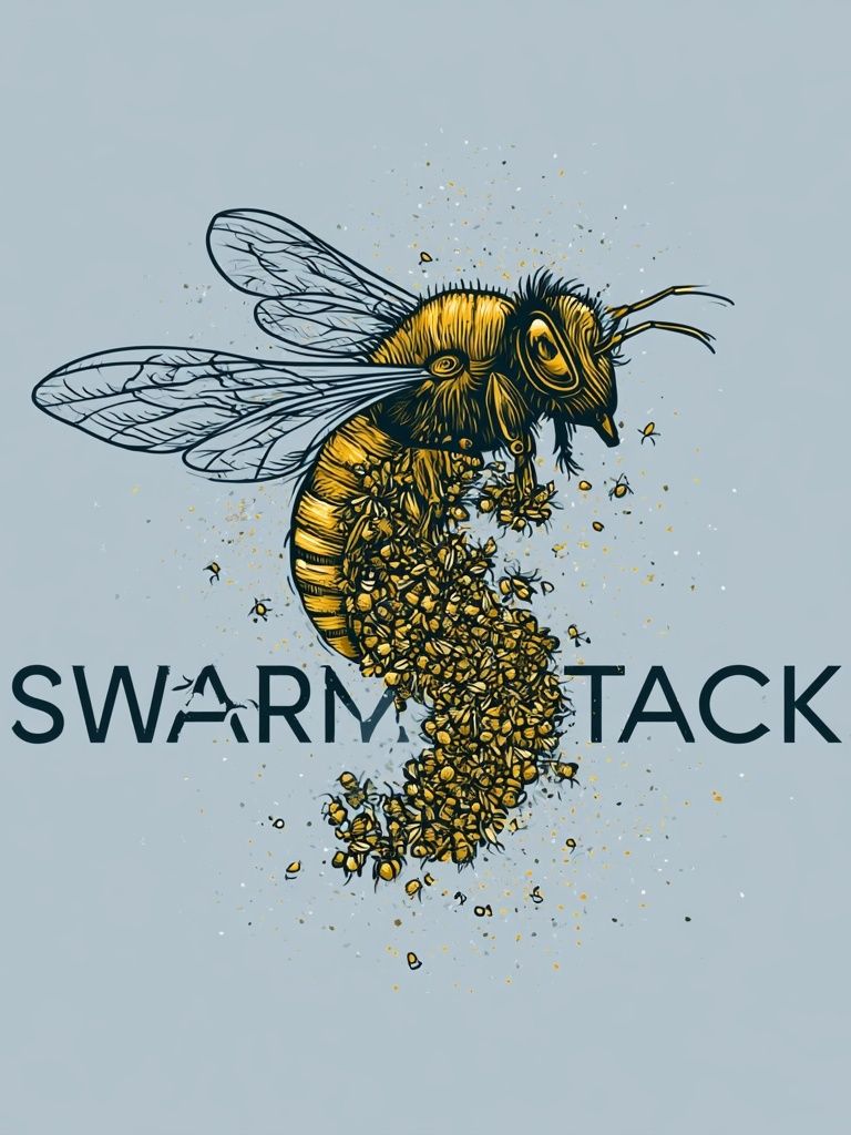 Swarm Attack Bee Illustration Poster. poster — illustration art