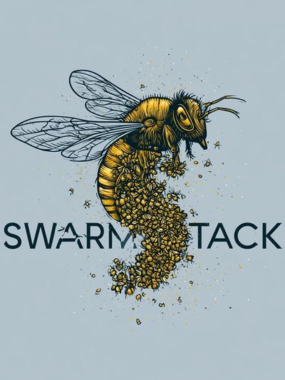 Swarm Attack Bee Illustration Poster. poster