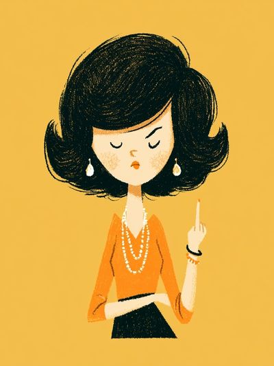 Stylish Woman Illustration Poster.