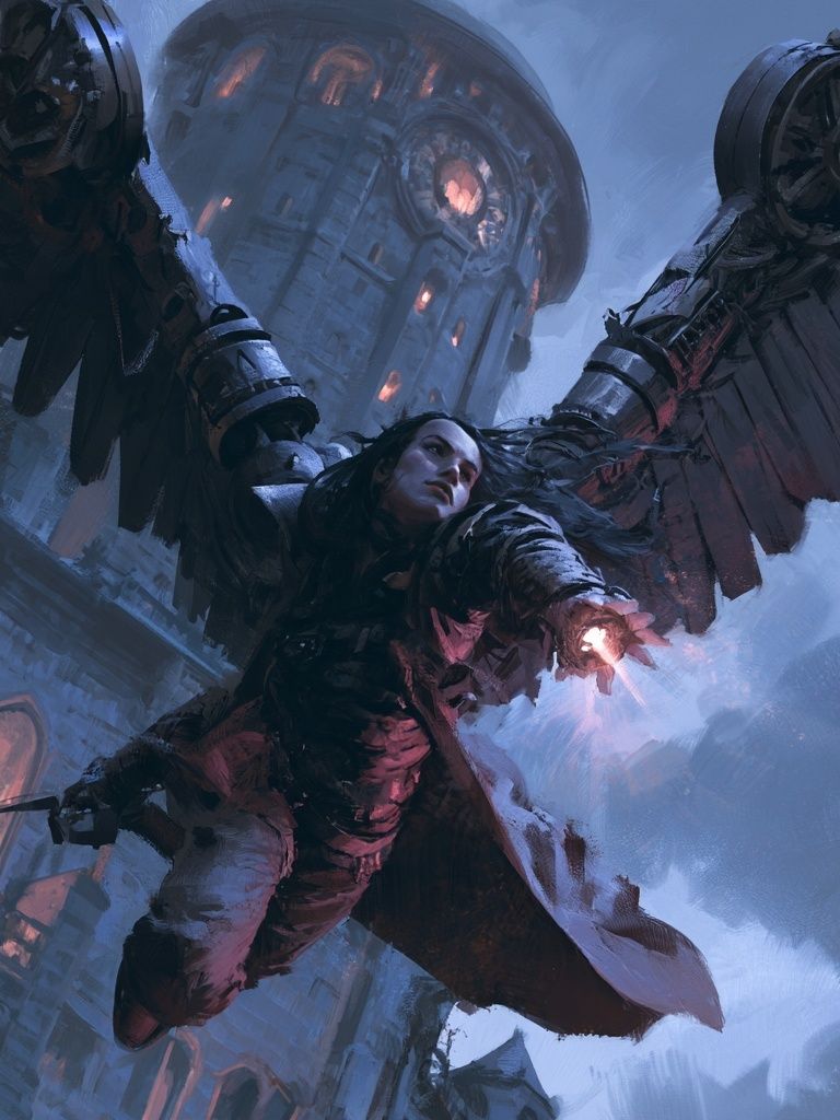 Winged Warrior — Fantasy Illustration Print. poster — illustration art