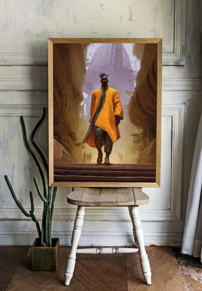 Futuristic Fashion Figure Illustration Poster. room preview