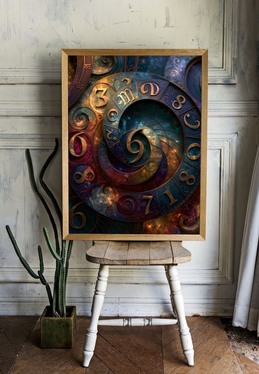 Cosmic Zodiac Spiral Poster. room preview