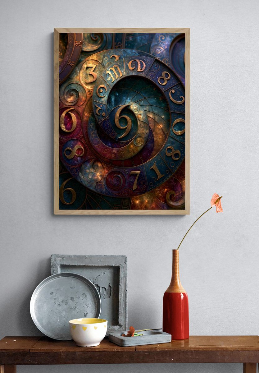 Cosmic Zodiac Spiral Poster. — room view 3