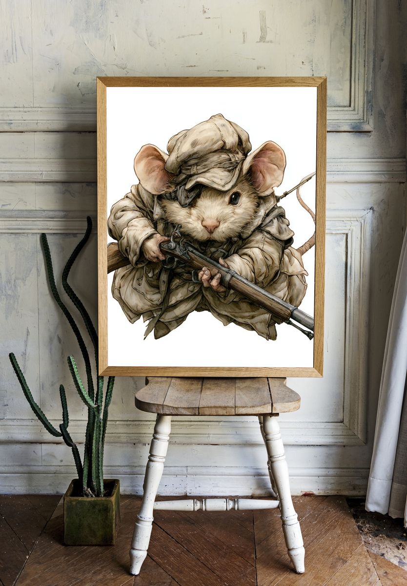 Mouse Hunter Illustration Poster. room preview