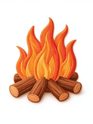 Campfire Illustration Poster. poster detail