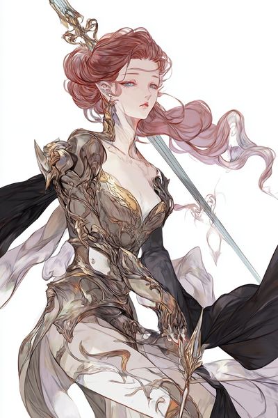 Fantasy Warrior Portrait Print. poster