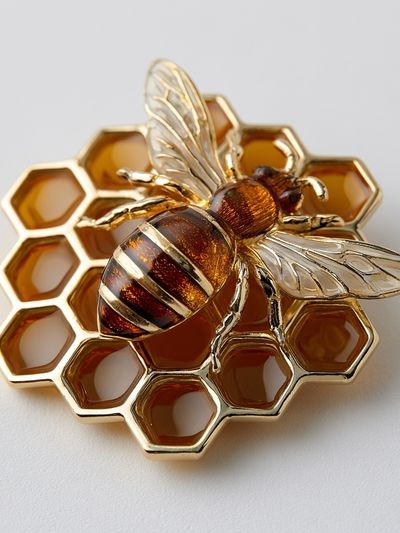 Golden Bee Honeycomb Poster. poster