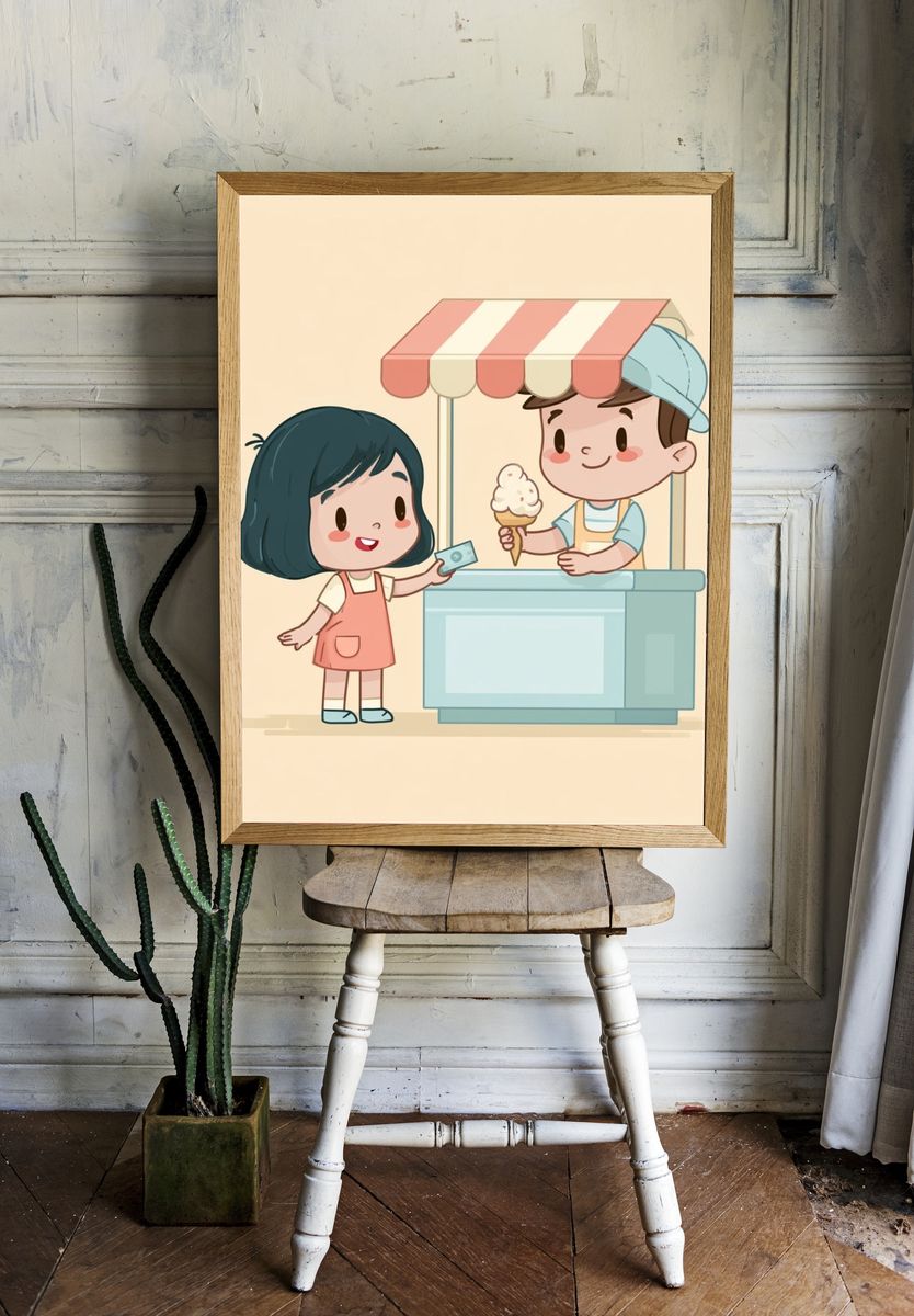 Ice Cream Stand Illustration Poster. room preview