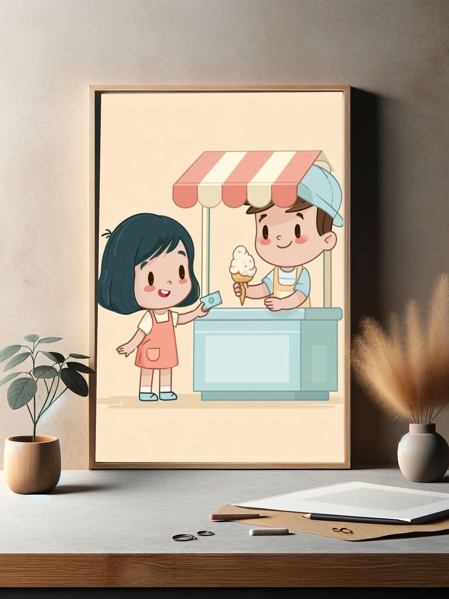 Ice Cream Stand Illustration Poster. — room view 2
