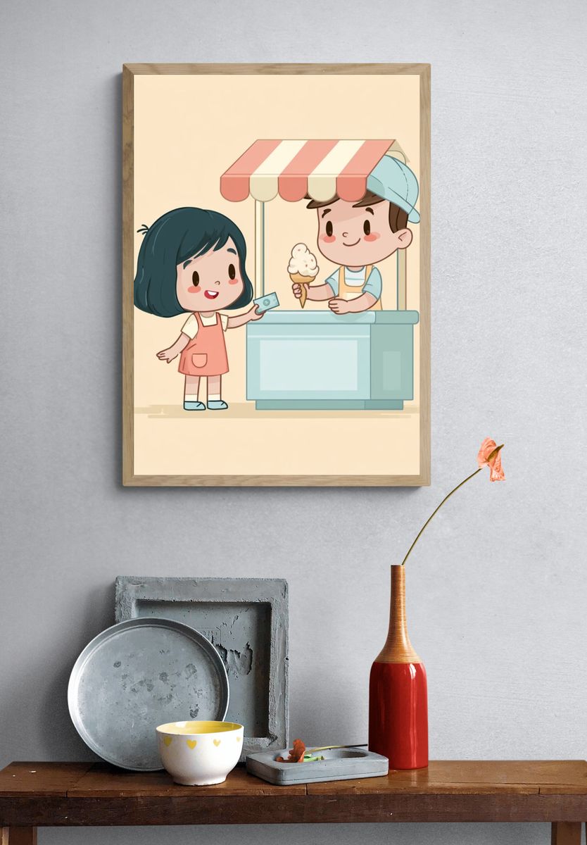 Ice Cream Stand Illustration Poster. — room view 3