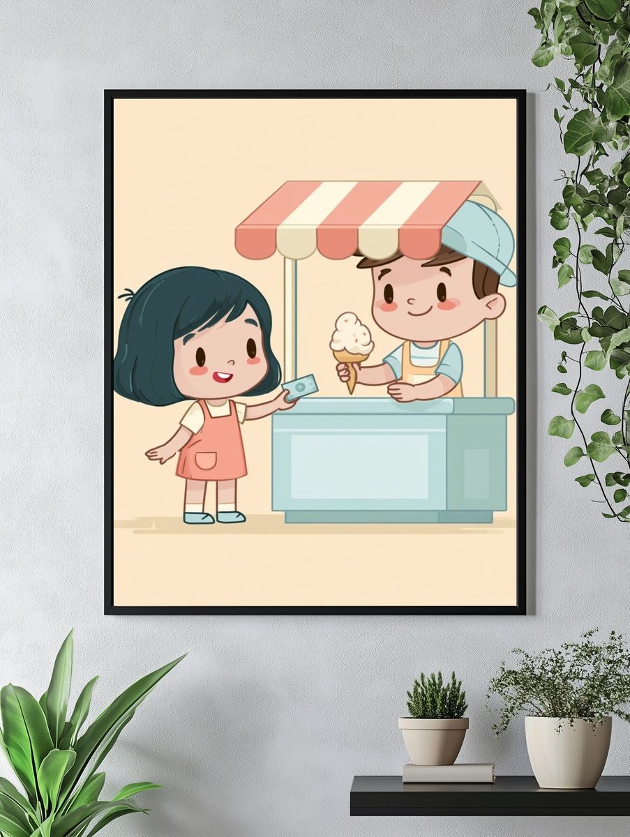 Ice Cream Stand Illustration Poster. — room view 4