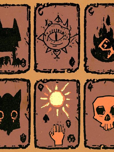 Tarot Card Symbols Illustration Poster.