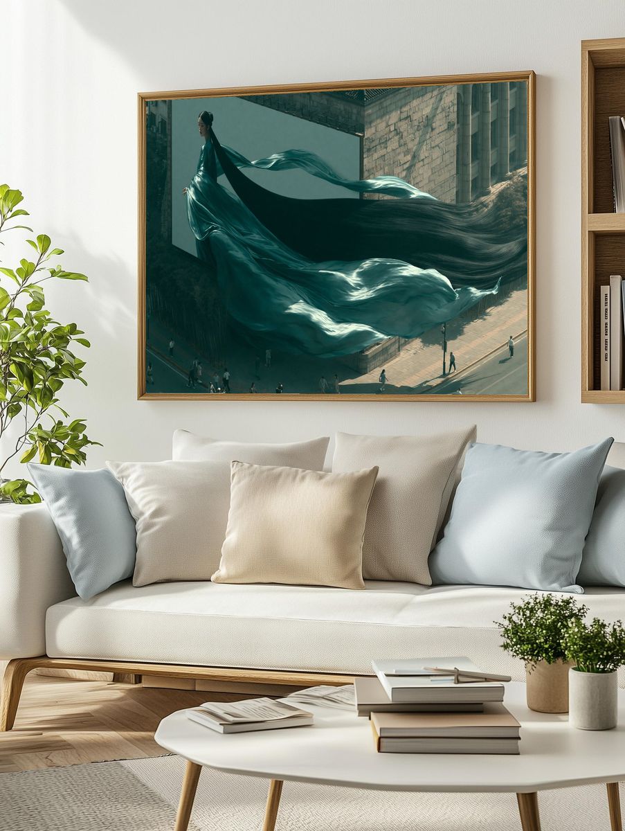 Surreal City Fashion Print. — room view 2