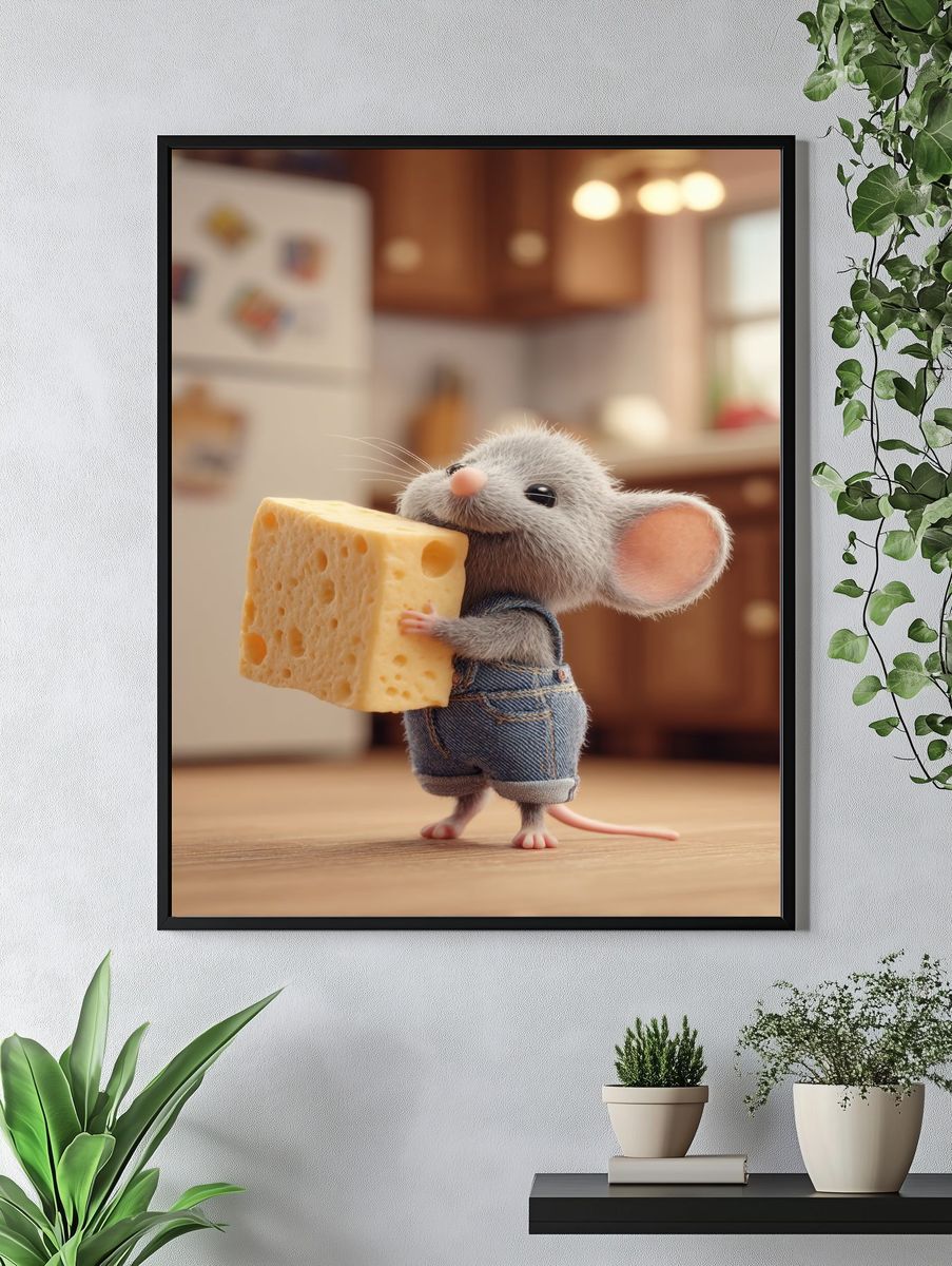 Cheese Mouse Illustration Poster. — room view 4