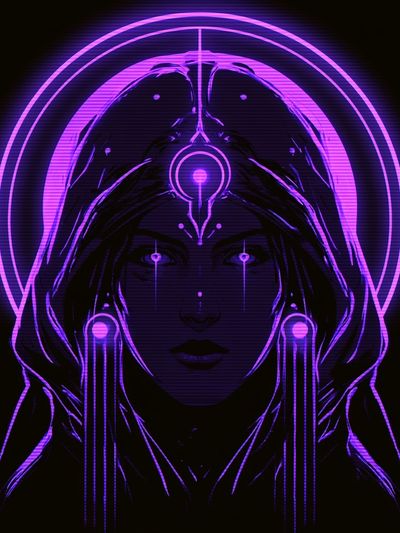 Neon Oracle Portrait Print.