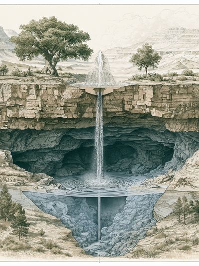 Hidden Waterfall Landscape Print. poster