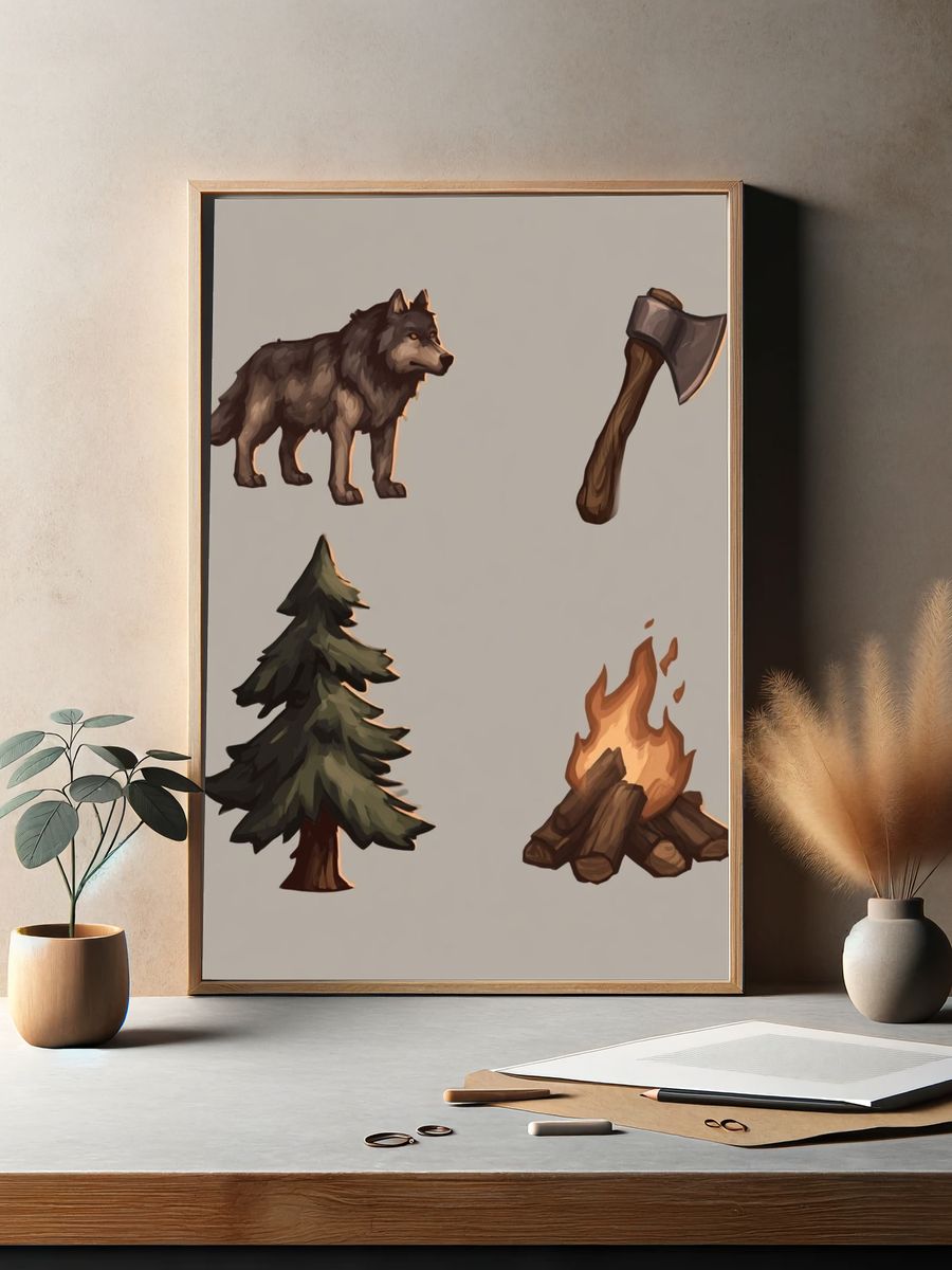 Fairy Girl and Unicorn Illustration Poster. — room view 2
