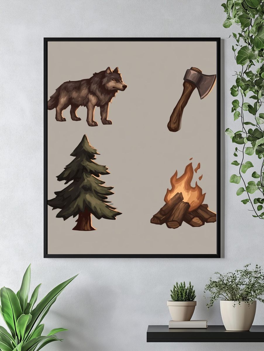 Fairy Girl and Unicorn Illustration Poster. — room view 4