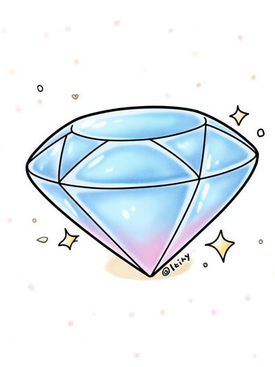 Pastel Diamond Illustration Poster. poster