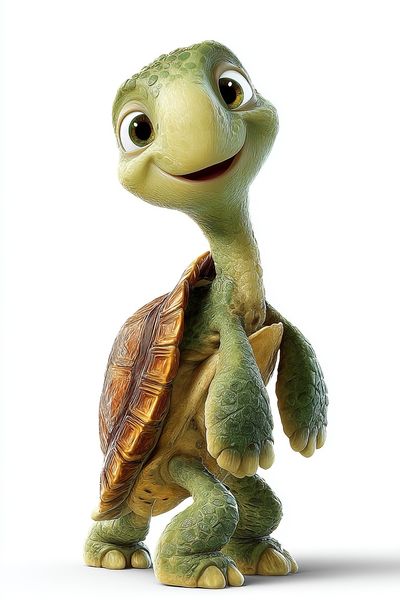 Smiling Turtle Character Illustration Poster.