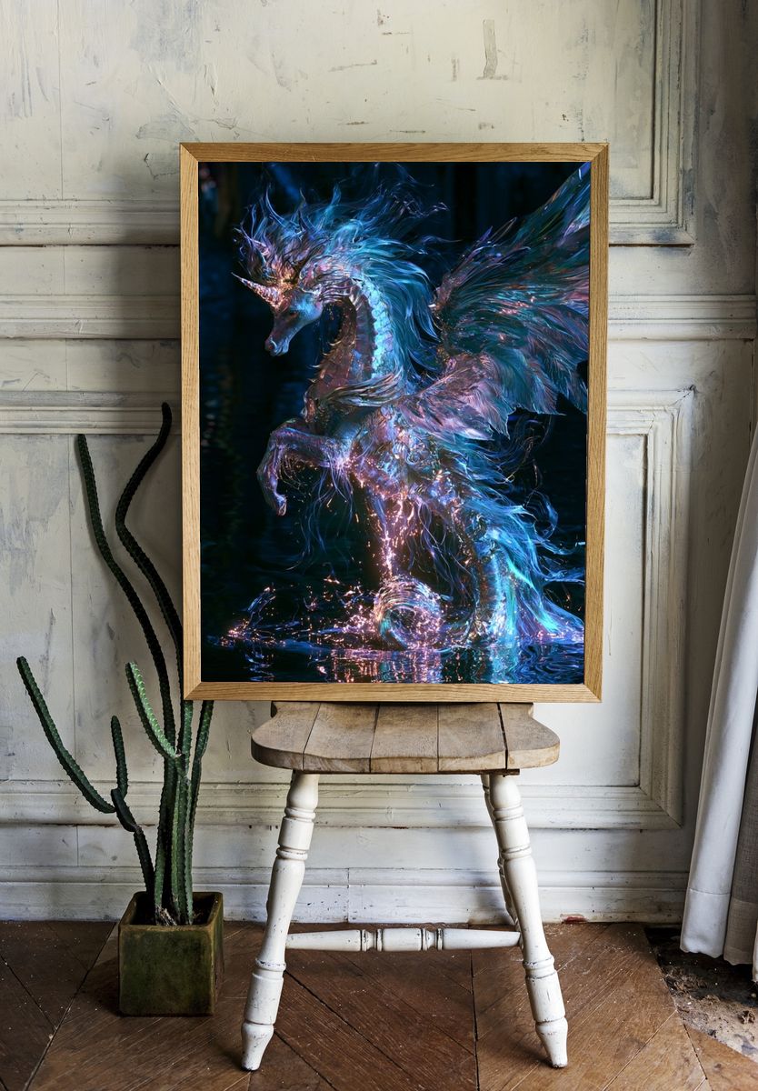 Floating Temple City Illustration Poster. room preview