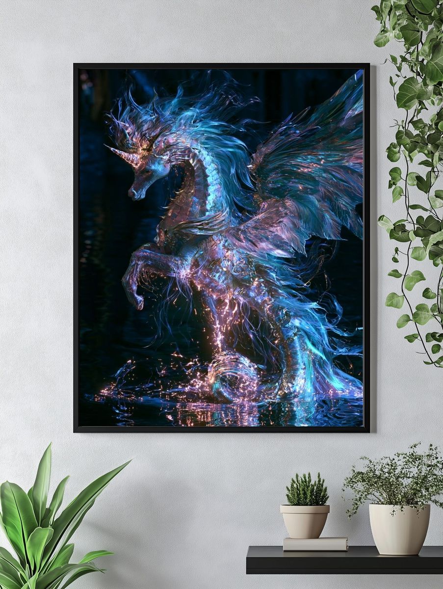 Floating Temple City Illustration Poster. — room view 4