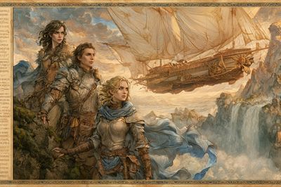 Skyship Fantasy Adventure Print. poster