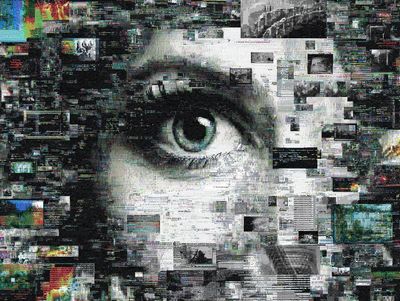 Glitch Eye Digital Art Poster. poster