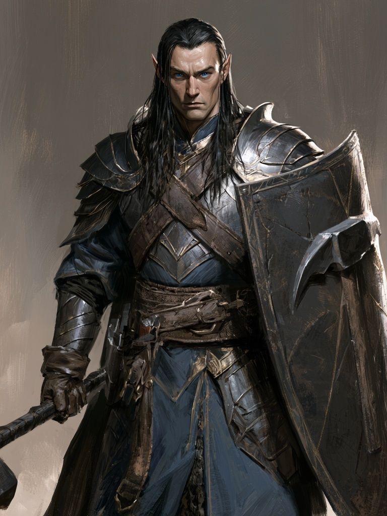 Elven Warrior Fantasy Illustration Poster. poster detail