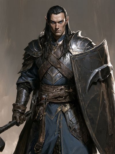 Elven Warrior Fantasy Illustration Poster. poster