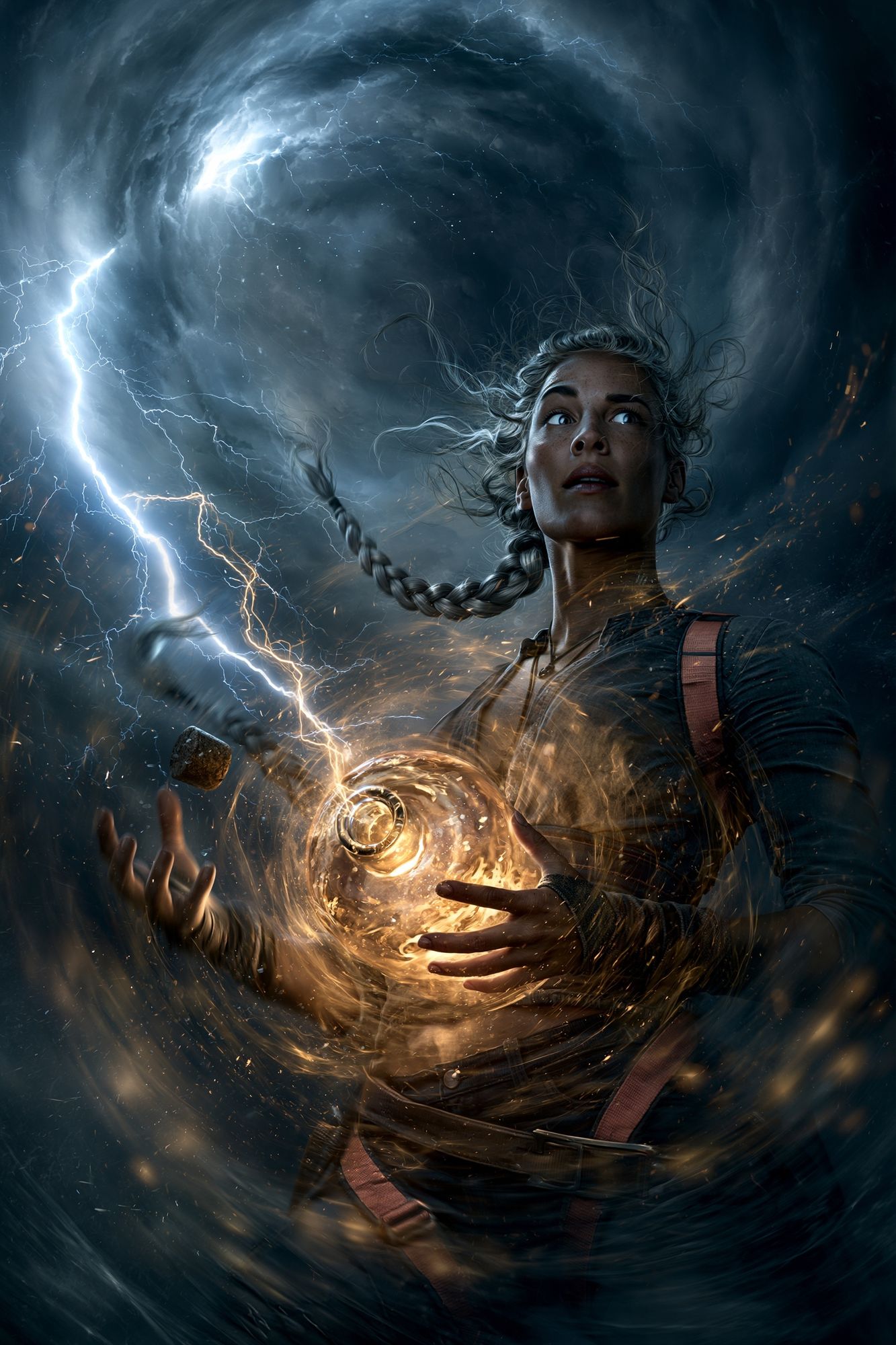 Storm Sorceress Digital Art Poster. poster detail