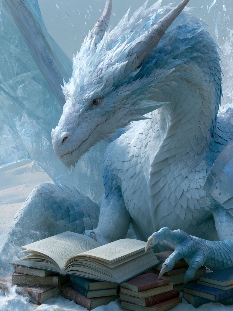 Ice Dragon Reading Poster. poster detail