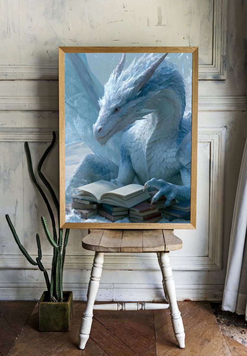 Ice Dragon Reading Poster. — room view 1