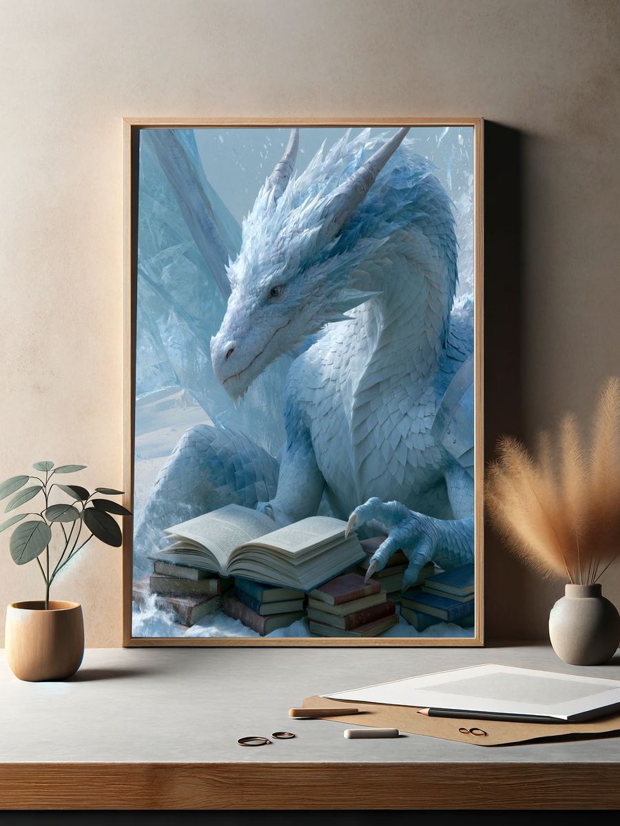Ice Dragon Reading Poster. — room view 2
