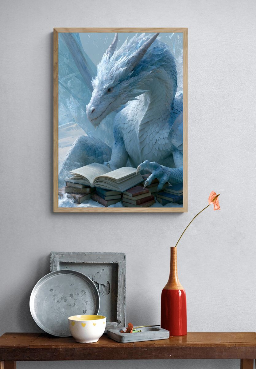 Ice Dragon Reading Poster. — room view 3