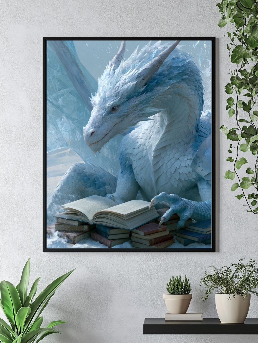 Ice Dragon Reading Poster. — room view 4