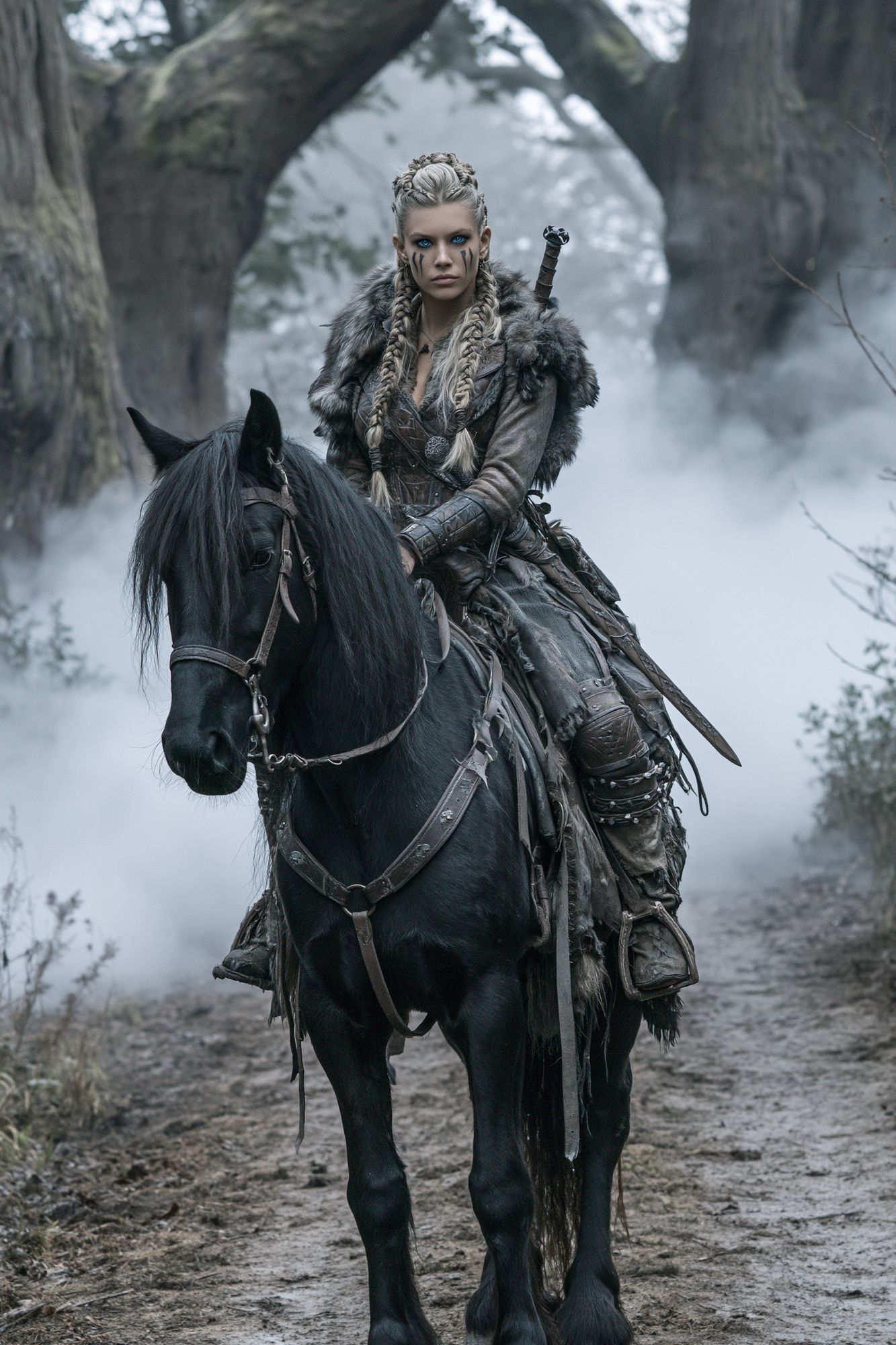 Viking Warrior on Horse Poster. poster — illustration art