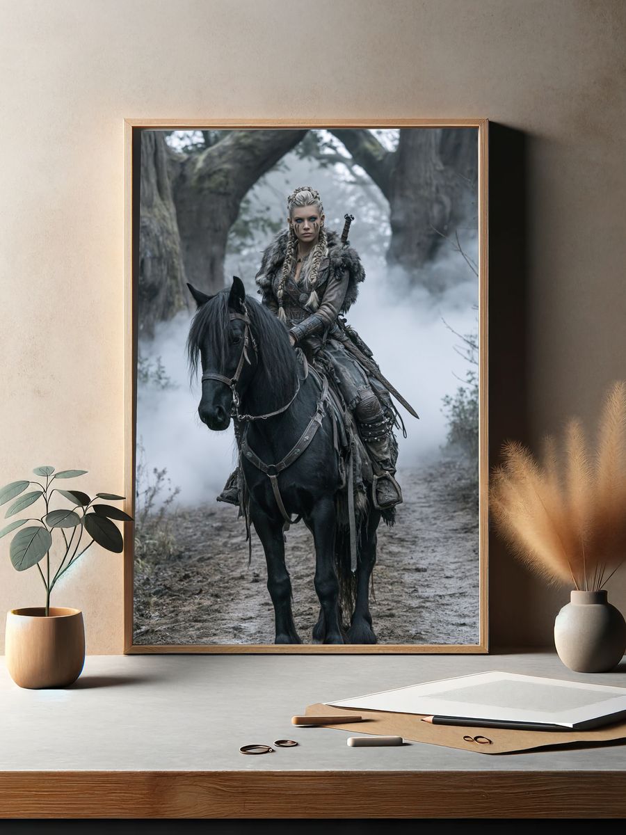 Viking Warrior on Horse Poster. — room view 2