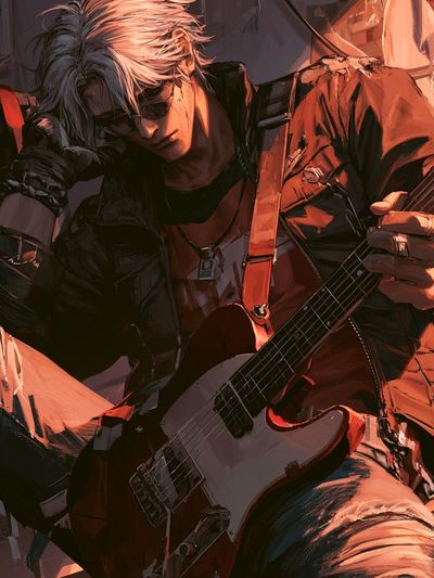 Electric Guitarist Anime Poster.