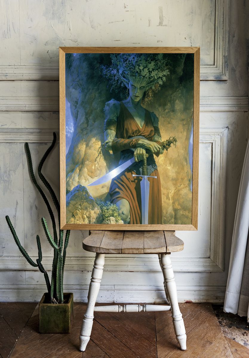 Forest Guardian Fantasy Art Print. room preview