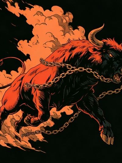 Charging Bull Digital Art Poster.