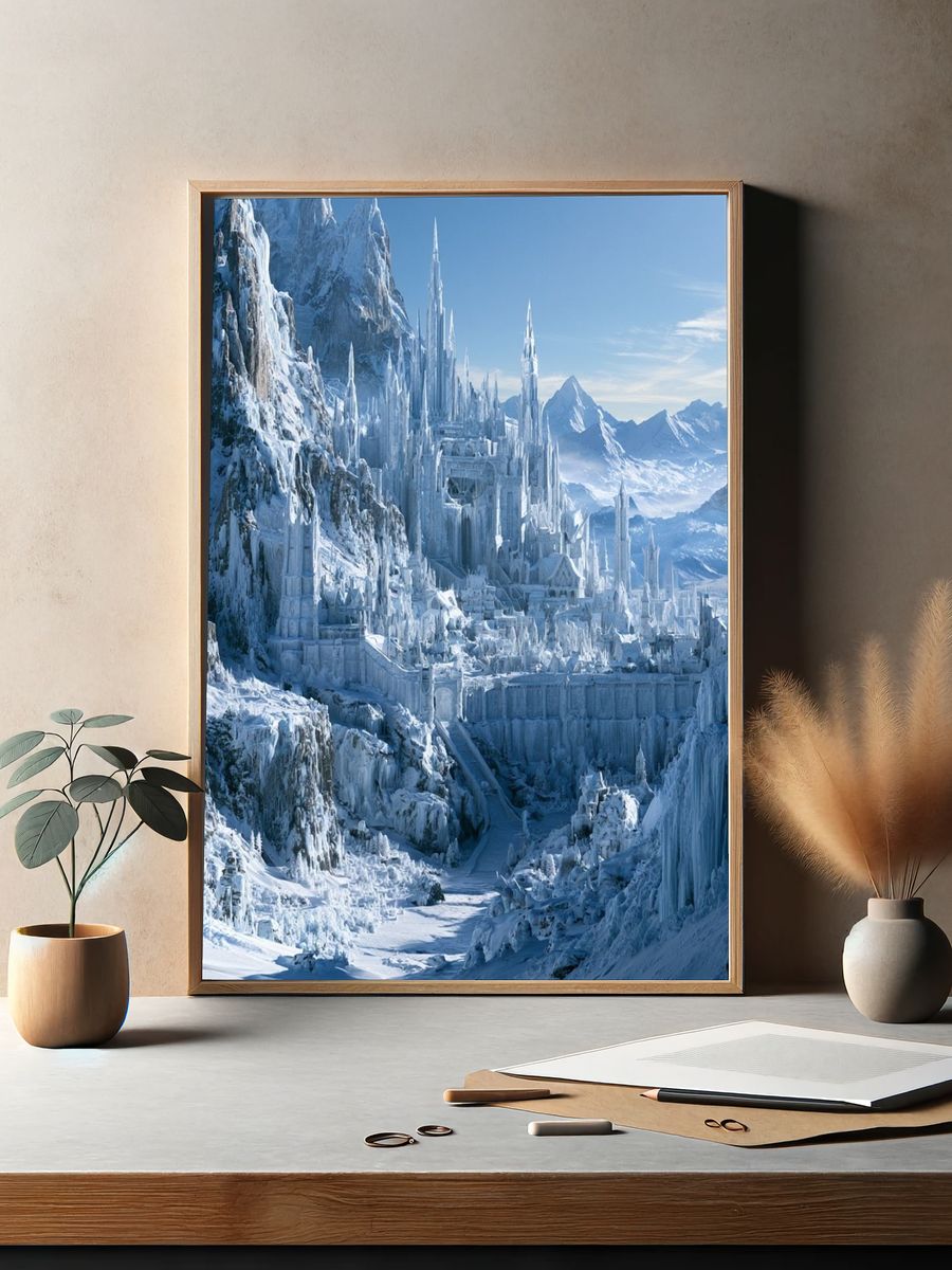 Frozen Ice Castle Fantasy Print. — room view 2