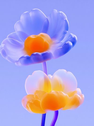 Glowing Floral Abstract Print.